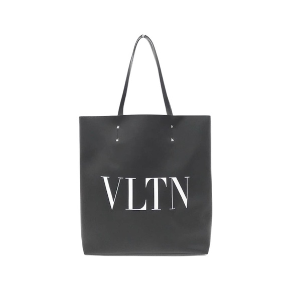 Authentic Valentino Garavani Rockstud Logo Leather Tote - Picture 2 of 8